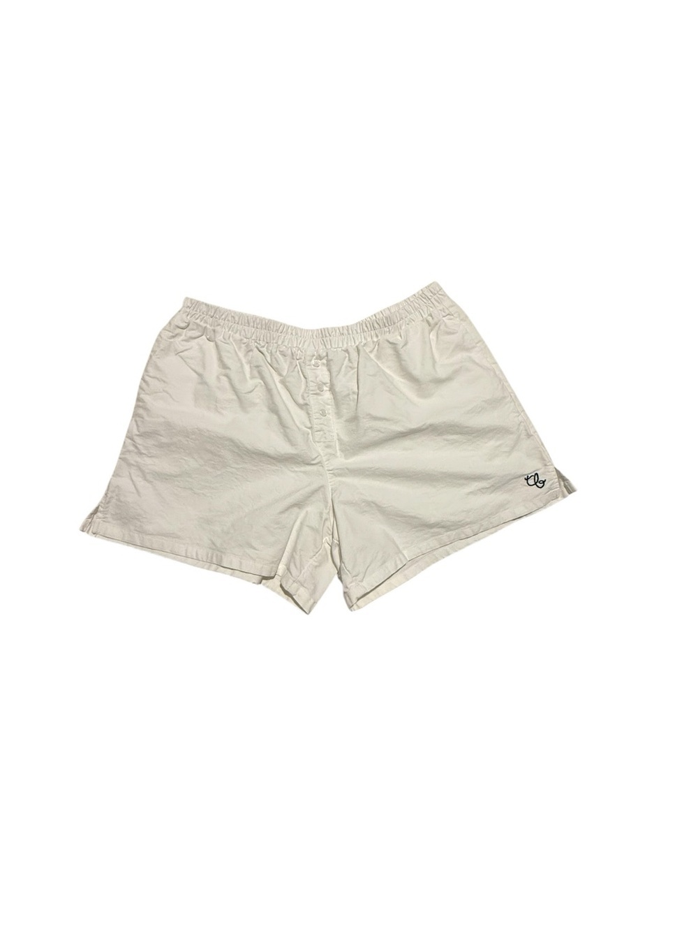 Things Between Casual Women's Pure White  Elastic-Waist Shorts Size Large